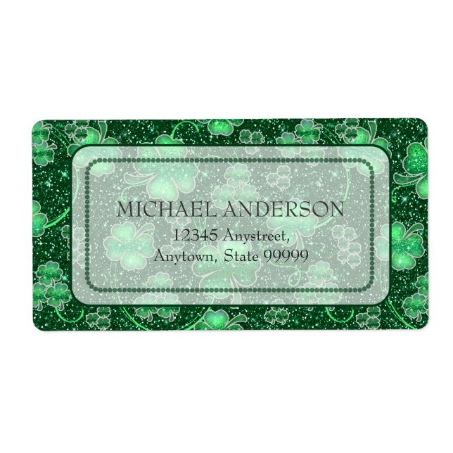 Glittering Shamrocks and Swirls ID289 (Front)