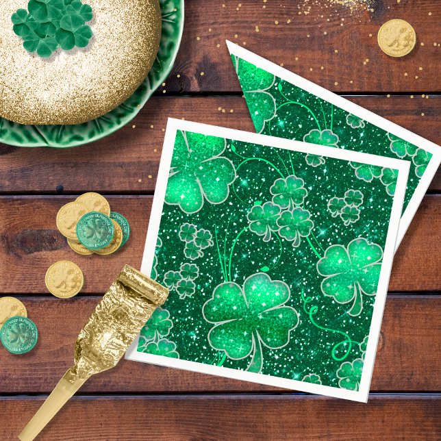 Glittering Shamrocks Pattern ID289 Napkin (Creator Uploaded)