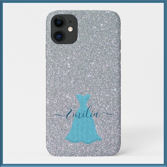 Glittering Silver Blue Gown Case-Mate iPhone Case (Creator Uploaded)