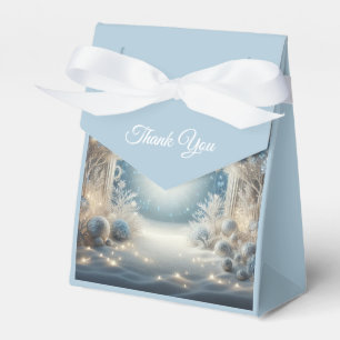 Glittering Snowy Forest Wedding Favor Box