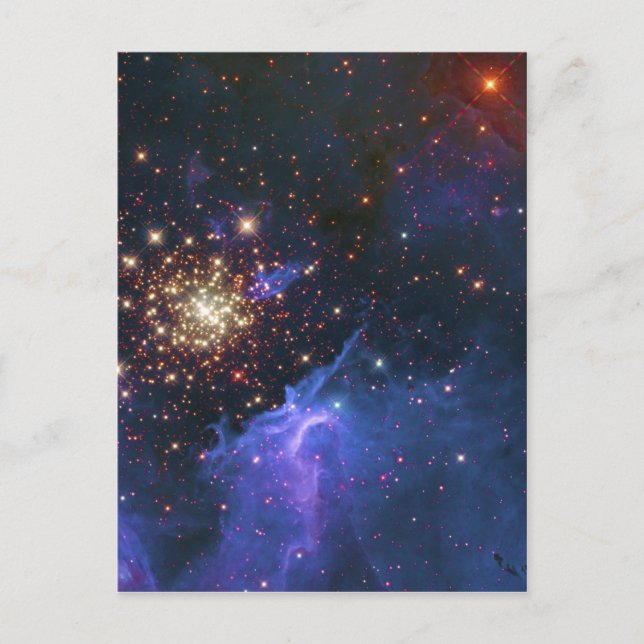 Glittering Star Cluster and Interstellar Gas Cloud Postcard (Front)
