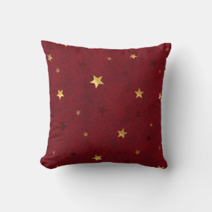 Glittering stars Royal Red Throw Pillow