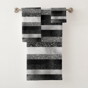 Glittering Stripes Pattern  Bath Towel Set
