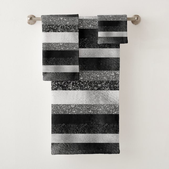 Glittering Stripes Pattern  Bath Towel Set (Insitu)