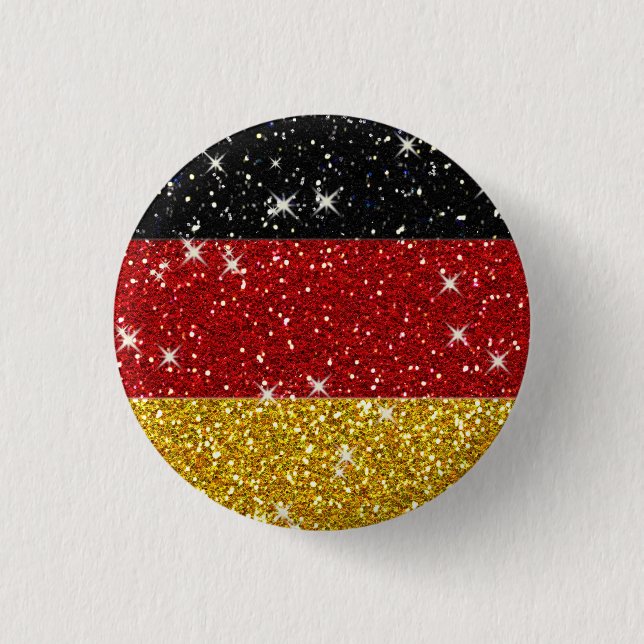 Glitters Germany Flag with Sparkles 1 Inch Round Button (Front)