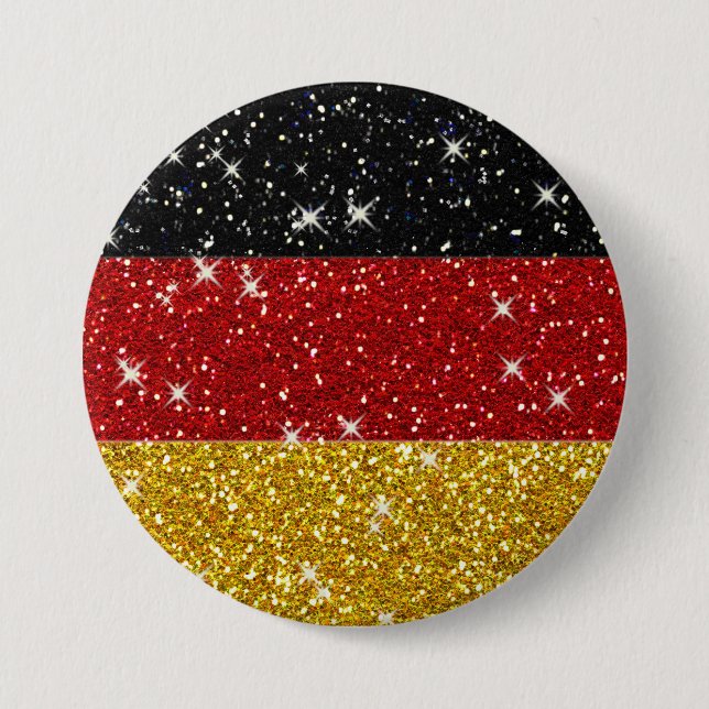 Glitters Germany Flag with Sparkles 3 Inch Round Button (Front)