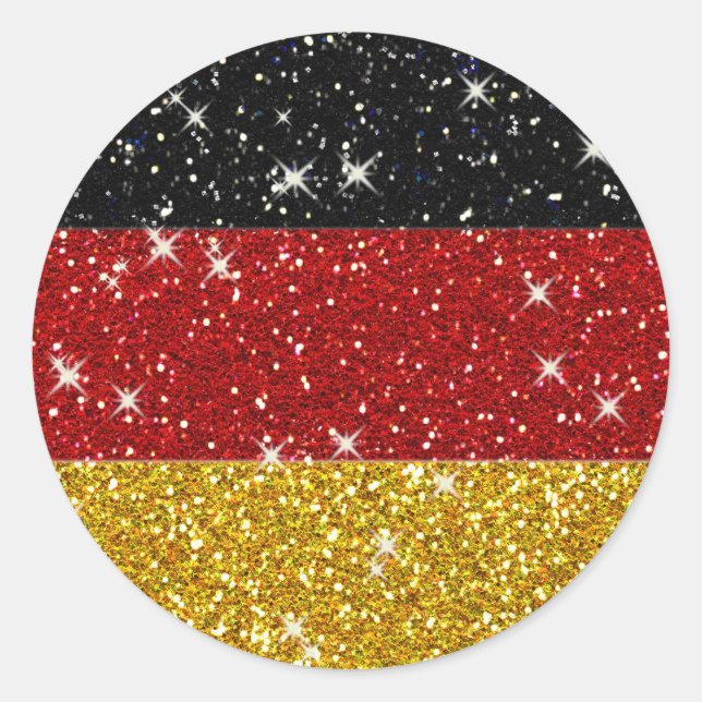 Glitters Germany Flag with Sparkles Classic Round Sticker (Front)