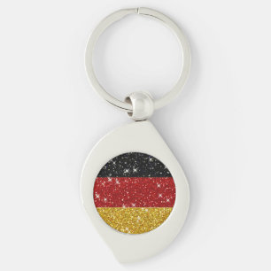 Glitters Germany Flag with Sparkles Keychain