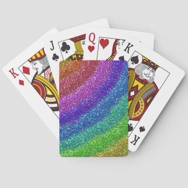 Glitters Rainbow Playing Cards (Back)