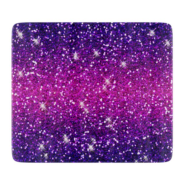 Glitters Sparkles Purple Pink Texture Cutting Board (Front)