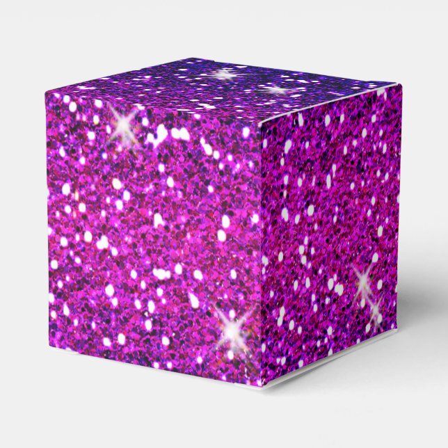 Glitters Sparkles Purple Pink Texture Favor Box (Back Side)
