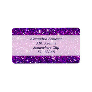 Glitters Sparkles Purple Pink Texture Label