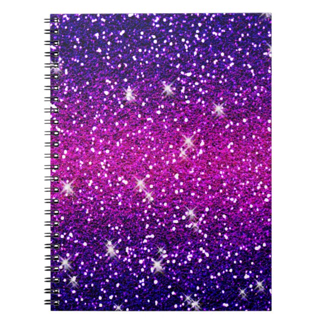 Glitters Sparkles Purple Pink Texture Notebook (Front)