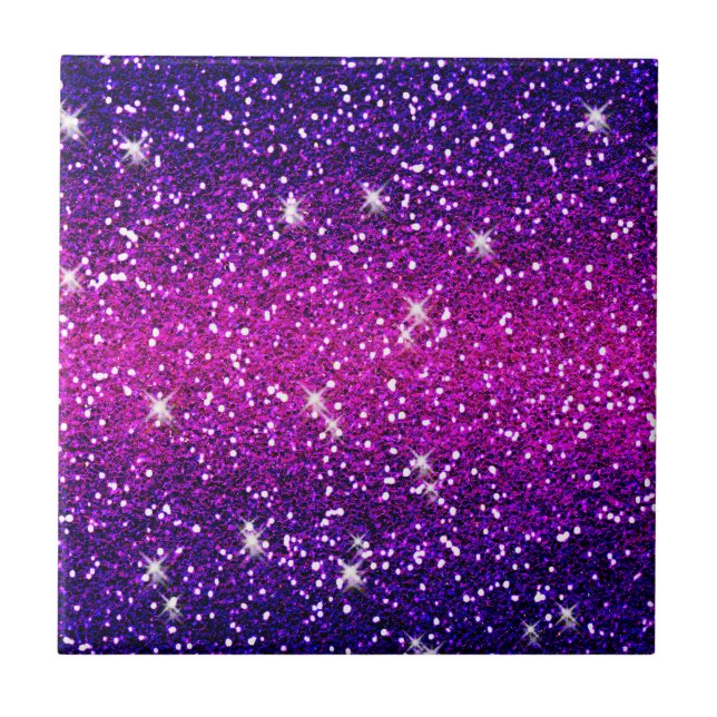 Glitters Sparkles Purple Pink Texture Tile (Front)