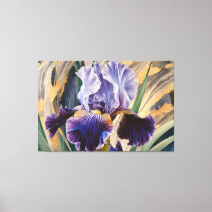 *~* GlitterTeal IRIS Irises Vintage Floral TV2 Canvas Print