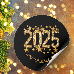 Glittery 2025 classic round sticker