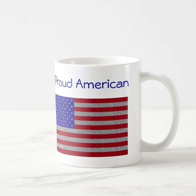 Glittery American Flag Coffee Mug (Right)