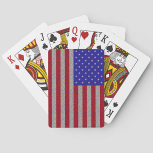 Glittery American Flag Playing Cards