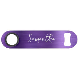 Glittery Amethyst Purple Glam Name Bar Key