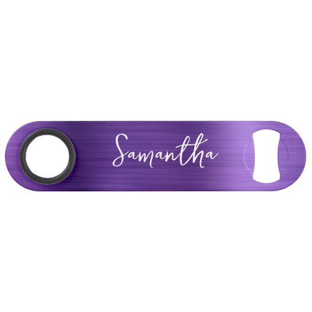 Glittery Amethyst Purple Glam Name Bar Key (Front (Horizontal))