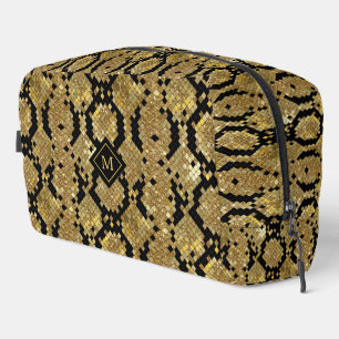 Glittery Animal Skin Print Pattern Custom Monogram Dopp Kit