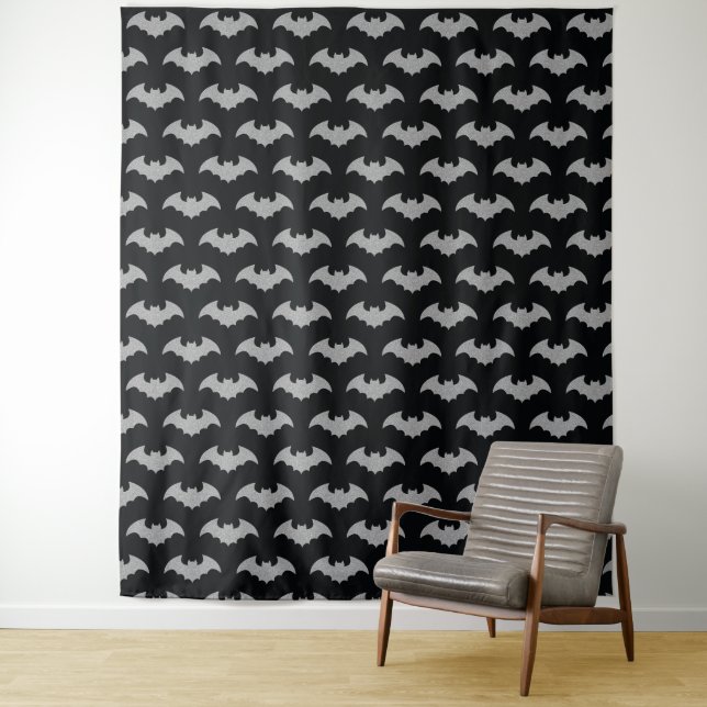 Glittery Bat Halloween Photo Backdrop Tapestry (In Situ)