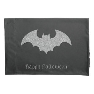 Glittery Bat Halloween Pillowcase