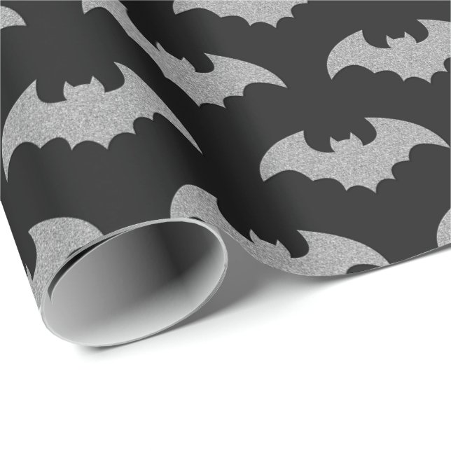 Glittery Bat Halloween Wrapping Paper (Roll Corner)