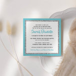 Glittery Bat Mitzvah Light Blue and Silver Invitation<br><div class="desc">This trendy Bat Mitzvah invitation features sparkling faux glitter layered against a solid colour background. Use the template form to add your own information. The Design Tool can be used to change the font style,  colour and layout.</div>