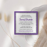 Glittery Bat Mitzvah, Teal and Silver Square Invitation<br><div class="desc">This trendy Bat Mitzvah invitation features sparkling faux glitter layered against a solid colour background.  Use the template form to add your own information.  The "Customize" feature can be used to change the font style,  colour and layout.</div>