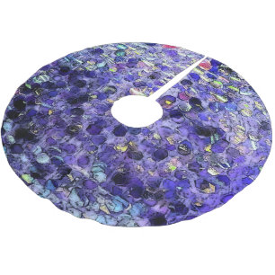 Glittery Blue Brushed Polyester Tree Skirt