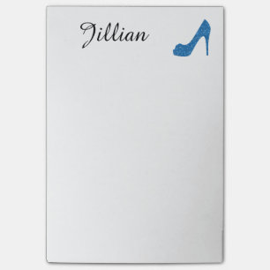 Glittery Blue High Heel Post-it Notes