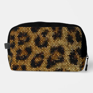 Glittery Brown Leopard Pattern Dopp Kit