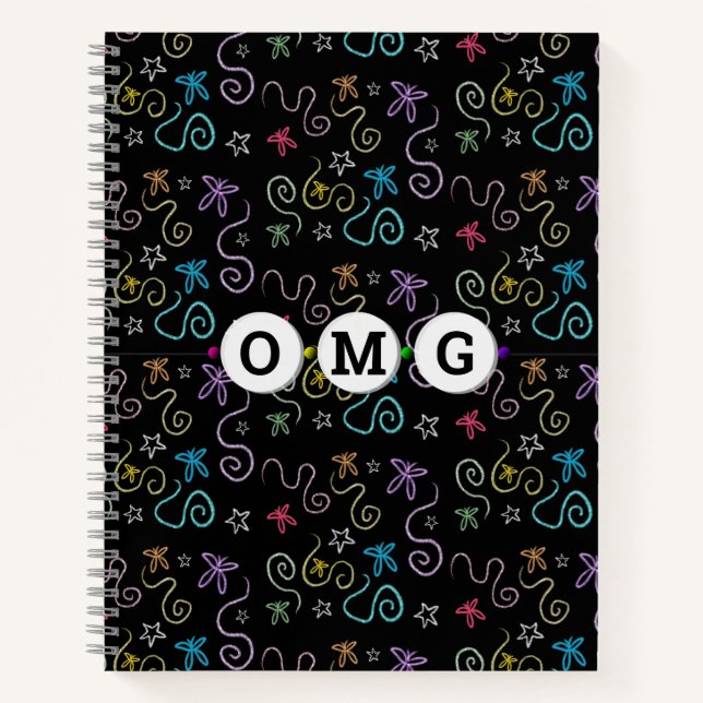 Glittery Butterflies - Faux Glitter Pattern Notebook (Front)