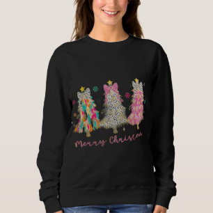 Glittery Christmas Trees Artwork Sweatshirt