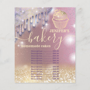 Glittery drips cupcake chef script bakery