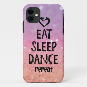 Glittery Eat, Sleep, Dance case