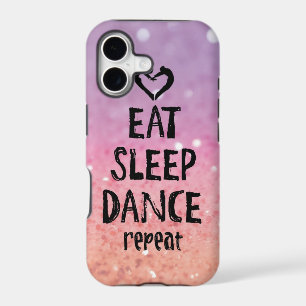 Glittery Eat, Sleep, Dance case