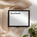 Glittery Elegant Black & Silver  Thank You Card<br><div class="desc">This trendy design features sparkling faux glitter layered against a solid colour background. Use the template form to add your own information. The "Customize" feature can be used to change the font style,  colour and layout.</div>