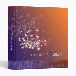 Glittery Evening Dandelion Wedding Binder