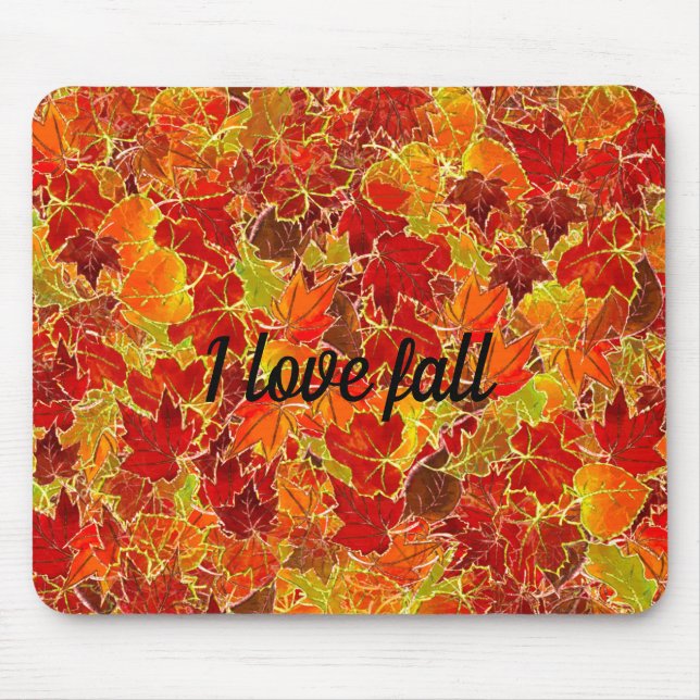 Glittery Fall/Autumn Leaves Mouse Pad (Front)