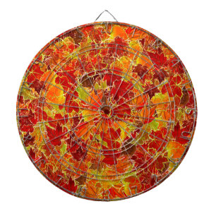 Glittery Fall Maple Leaves Dartboard