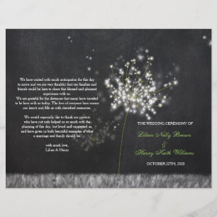 Glittery Floral Chalkboard Mariage Programme Bifol
