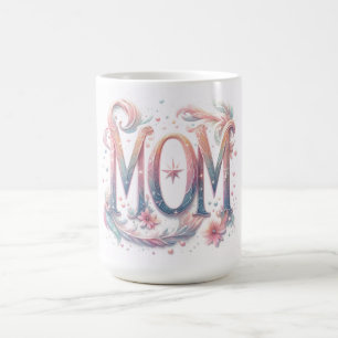 Glittery Floral Mom Coffee Mug