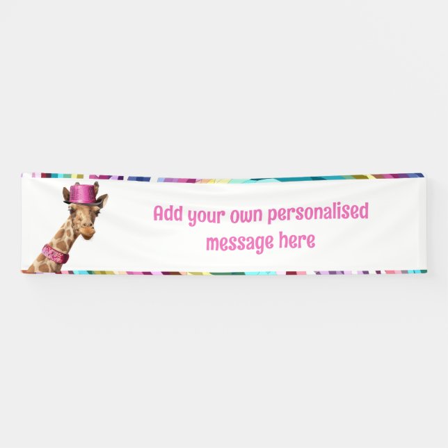 Glittery giraffe banner (Horizontal)