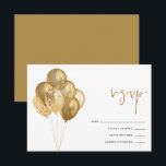Glittery Gold Balloons 60th Birthday Party RSVP Card<br><div class="desc">Glittery Gold Balloons 60th Birthday Party.  To coordinate with the invitations in this collection,  a bunch of Balloons in a hades of gold with a touch of faux glitter are to the left and RSVP is set in a modern handwriting style.</div>