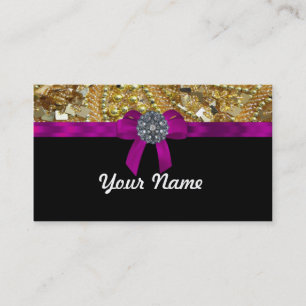 Glittery gold & black business card