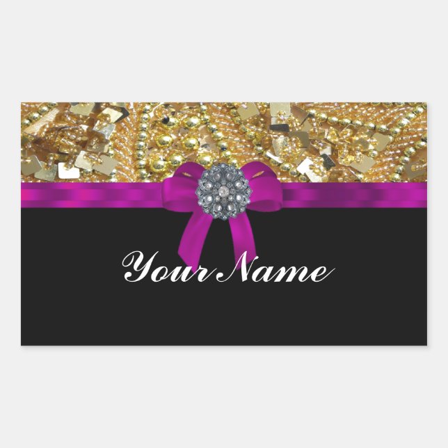 Glittery gold & black sticker (Front)