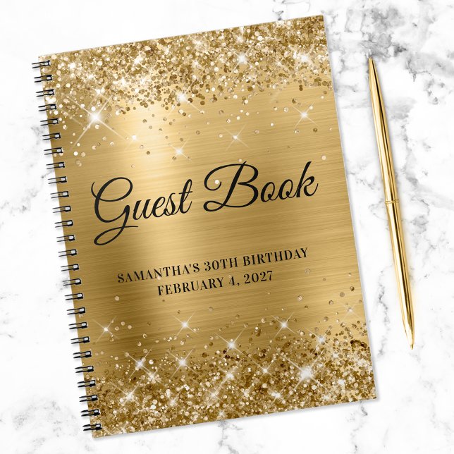 Glittery Gold Foil 30e Anniversaire Livre d'or (Créateur téléchargé)