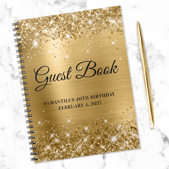 Glittery Gold Foil 40e Anniversaire Livre d'or (Créateur téléchargé)